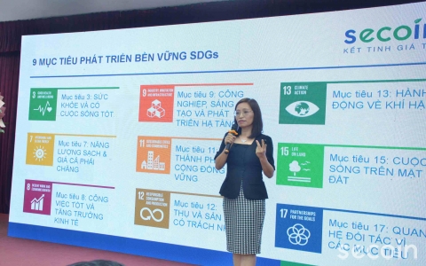 Bà Võ Thị Liên Hương – Tổng giám đốc Secoin tham gia chia sẻ Xu hướng vật liệu mới trong xây dựng xanh